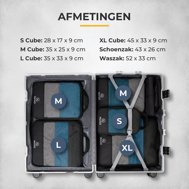 Packing Cubes Set met Compressie - 7 Delig