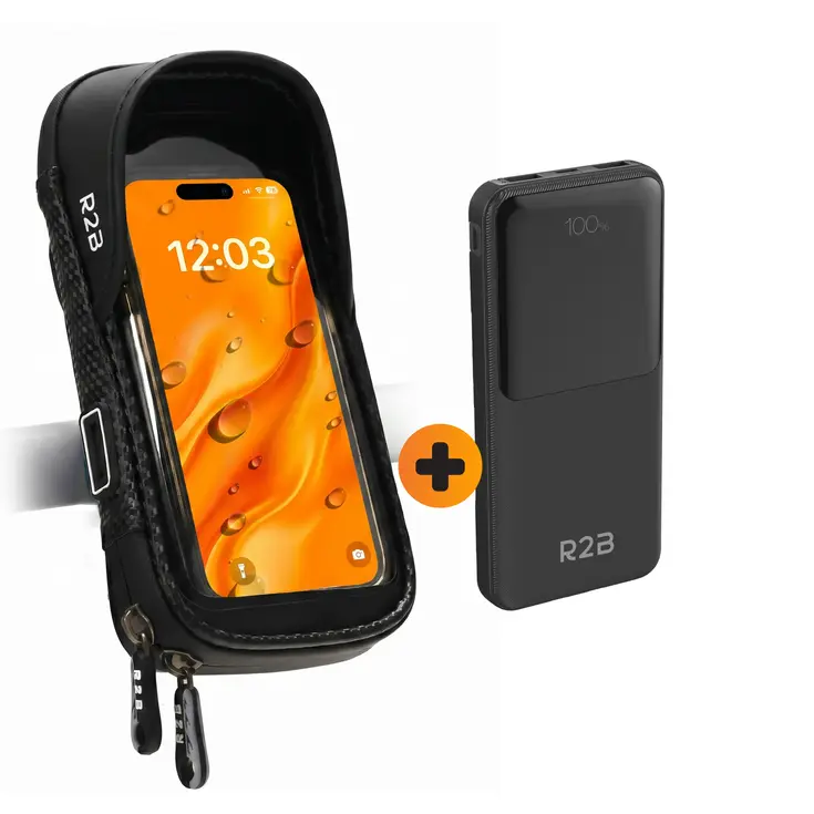 Telefoonhouder Fiets +Powerbank 10000 mAh