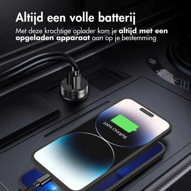 Autolader - 1x USB-C & 1x USB - 65W