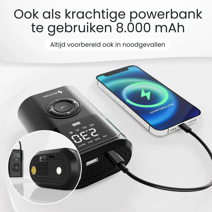 Elektrische Bandenpomp - 10,5 Bar - 30L/min