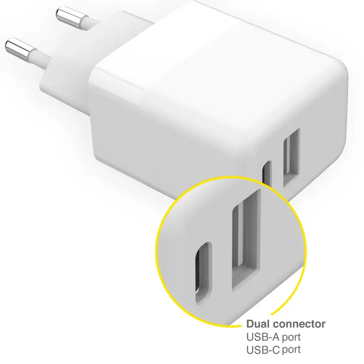 Accezz Oplader USB-C en USB - 20 Watt