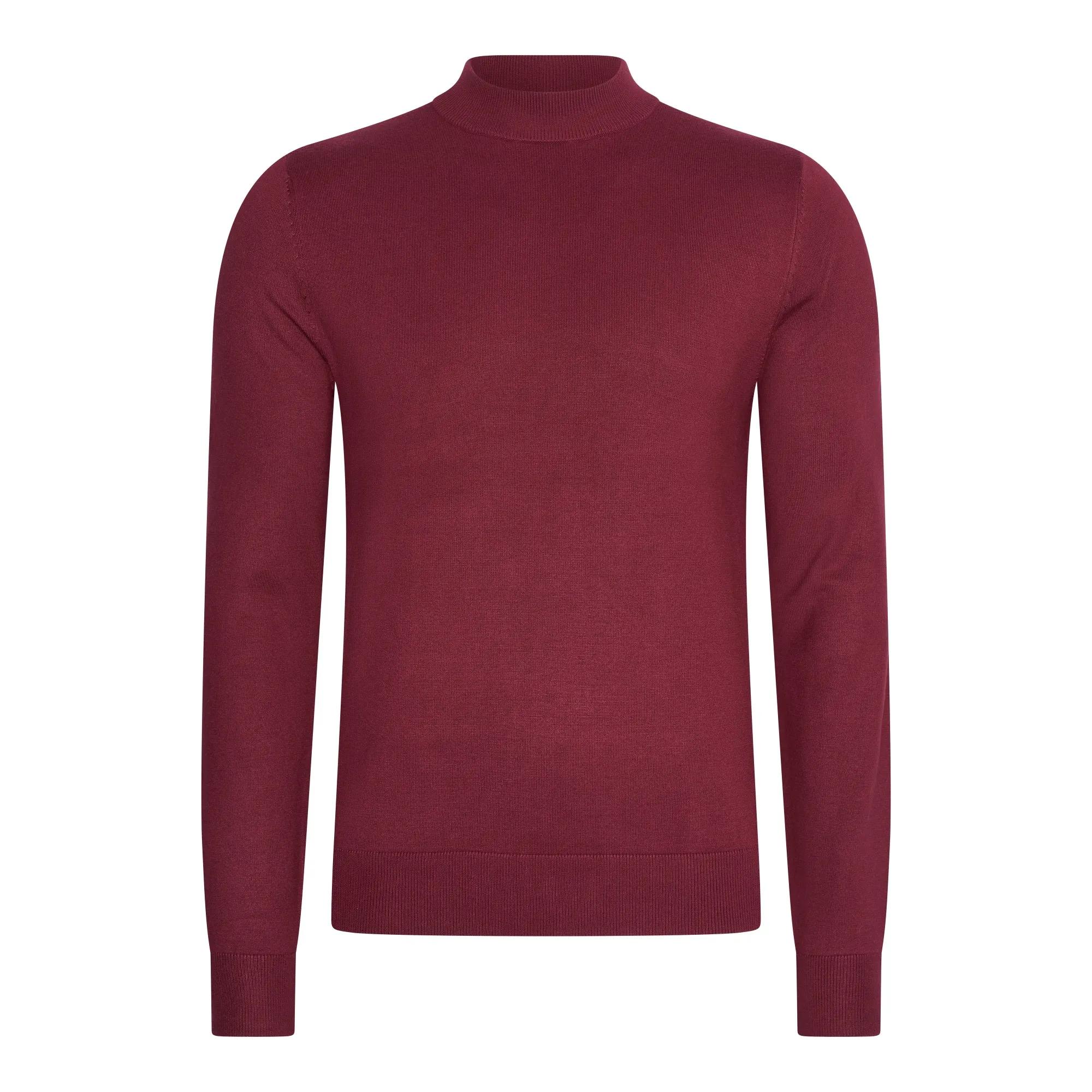 Mario Russo Heren Turtle Neck Trui Bordeaux   Rood