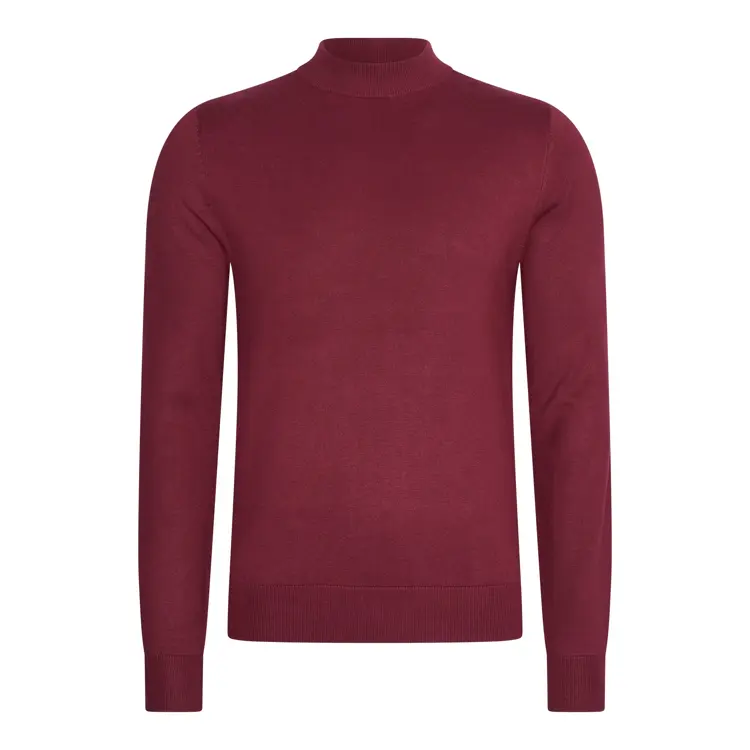 Heren Turtle Neck Trui Bordeaux Mario Russo