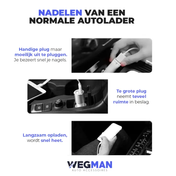 Wegman 45W Autolader USB C & USB A