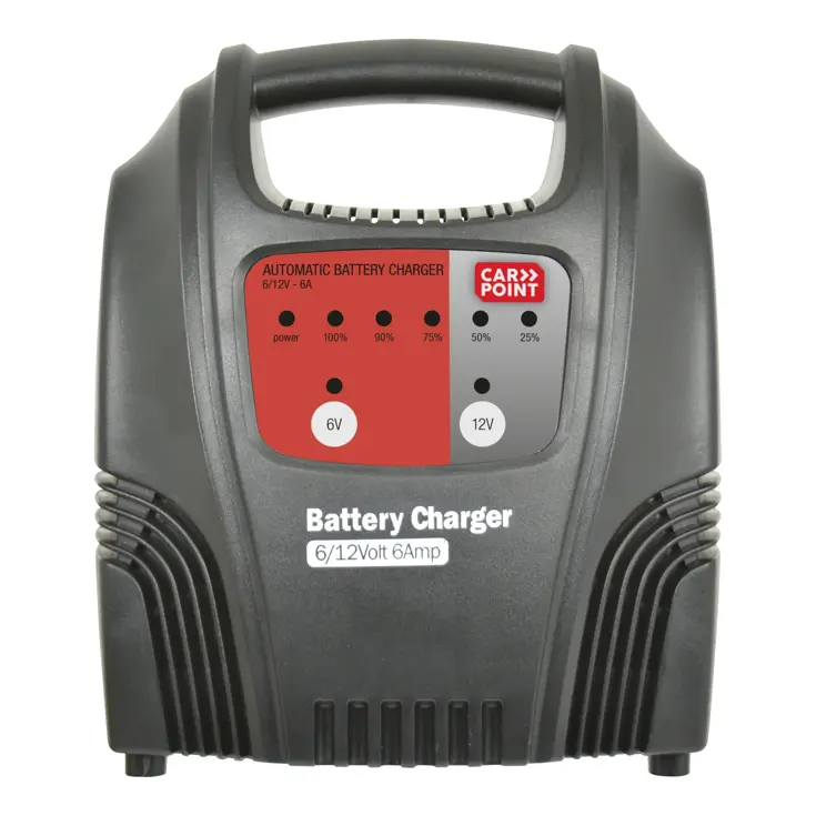Automatische geïsoleerde acculader 6/12 Volt 6A