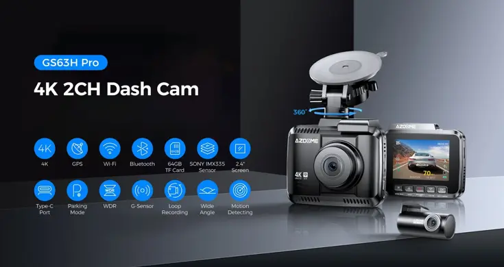 GS63H Pro True 4K 2CH Wifi GPS 64gb