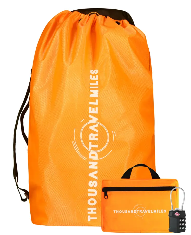 Flightbag vliegtuighoes TSA slot 60–90L – Oranje