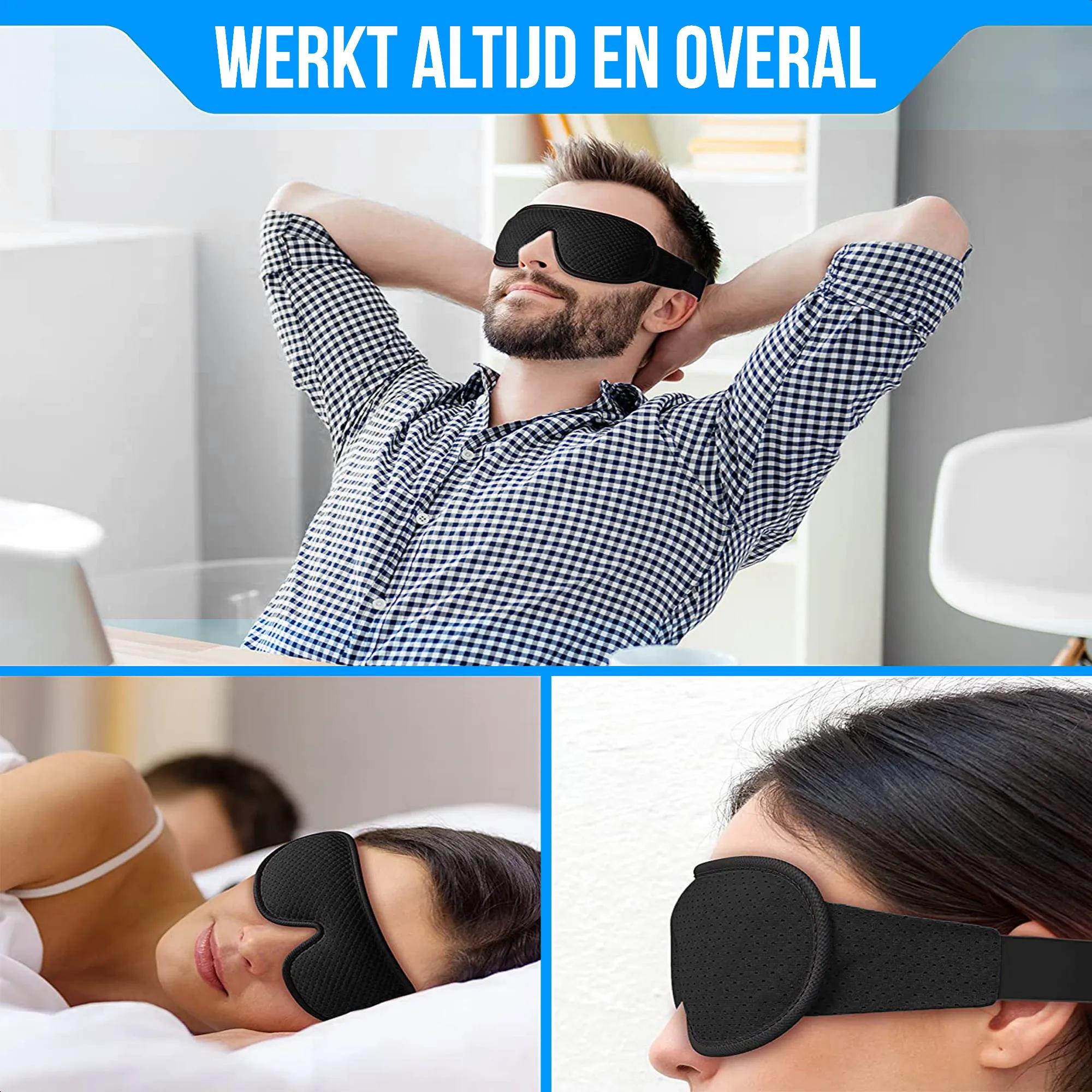 3D Voorgevormd oogmasker om te slapen, luxe blinddoek