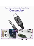 Flex USB-C naar 3.5mm Jack Aux Audiokabel 3M