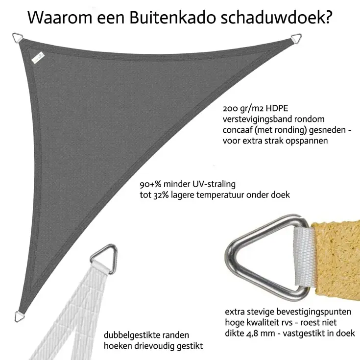 Schaduwdoek rechthoek - 3.5x5.5m