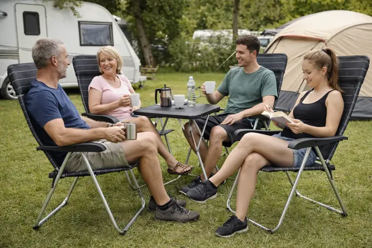 Campingstoel set 4 - inklapbaar grijs