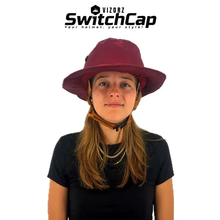 Vizorz SwitchCap fietshelm - Red shiny classic