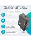 Snellader - 65W GaN - 3 Poorten