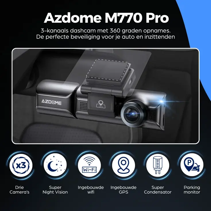 M770 Pro 2CH 4K Wifi GPS 64gb dashcam