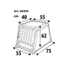 Lampa auto-hondenbench 55 x 75 x 62H cm