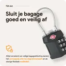 TSA slot met staalkabel voor bagage – 2 stuks