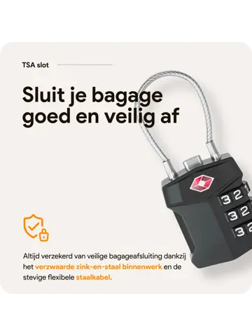 TSA slot met staalkabel voor bagage – 2 stuks