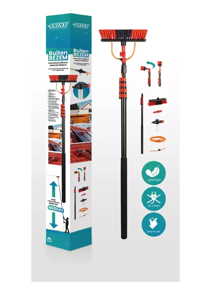 Waterbezem met telescopische steel – Shine