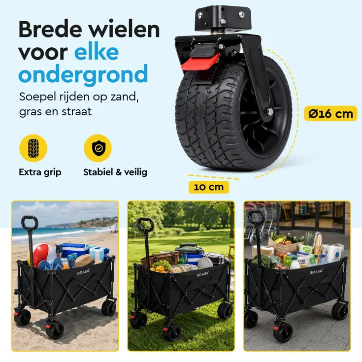 Opvouwbare Bolderkar - 165L - 100kg