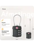 TSA slot met staalkabel voor bagage – 2 stuks