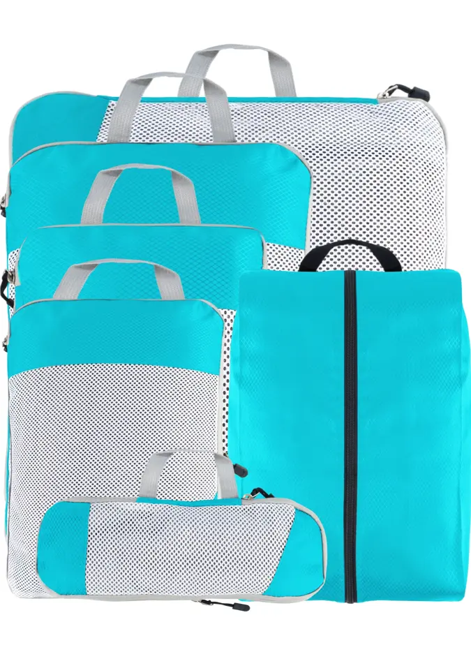 Compressie Packing Cubes – 6 stuks – Li Blauw