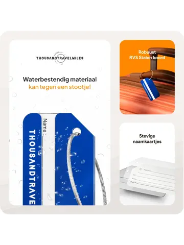 Aluminium Bagagelabel – 2 stuks – Blauw