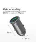 Autolader - 1x USB-C & 1x USB - 60W