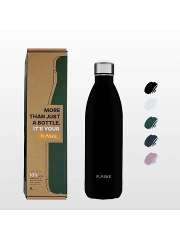 FLASKE 1 liter  RVS Drinkfles