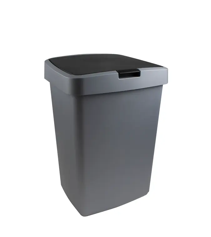Delta - Prullenbak + klepdeksel - 50L zwart