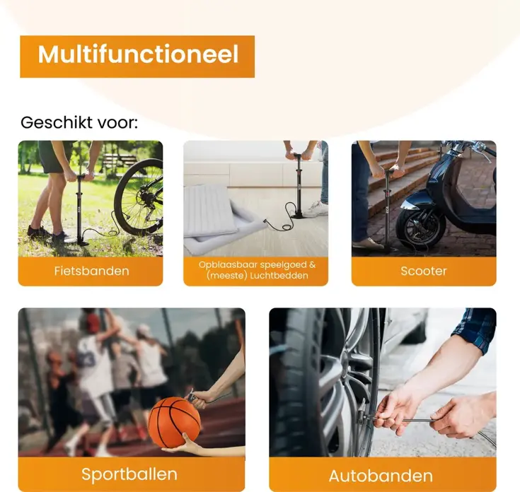Staande Fietspomp - Vloerpomp - Bandenpomp