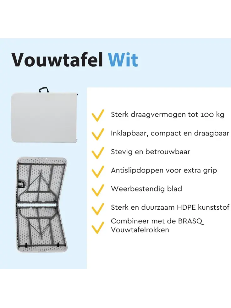 Campingtafel - inklapbare tafel - 180x70x74cm
