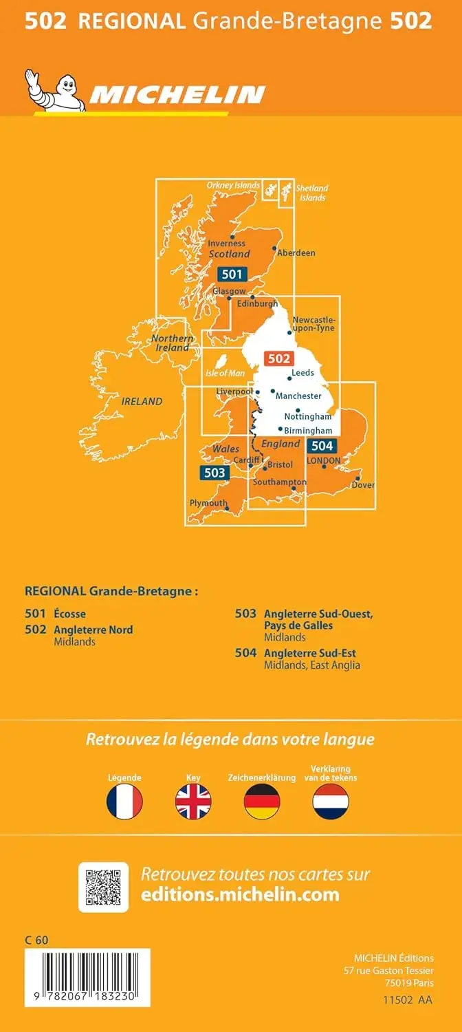 Kaart Regional 502 Engeland Noord Midlands