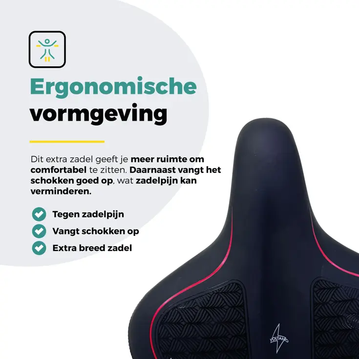 Voltano XXXL Fietszadel – Extra breed