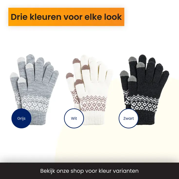 Touchscreen Handschoenen Winter - Grijs