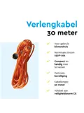 Verlengsnoer 30 m met randaarde voor binnen