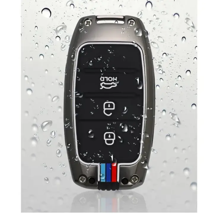 Metalen Sleutelhoesje voor Kia grijs A3A