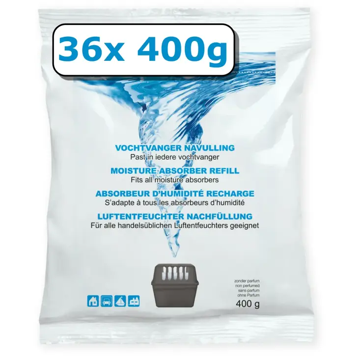 Vochtvanger navulling - 36x - 400 gram - neutraal