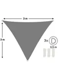 Schaduwdoek driehoekig 3x3x3 m - UV werend
