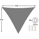 Schaduwdoek driehoekig 3x3x3 m - UV werend