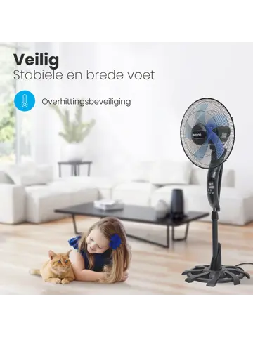 Statiefventilator – 50W – Zwart