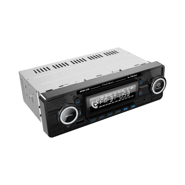 1-DIN Retro Autoradio Zwart Bluetooth USB-C