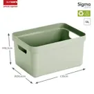 Sigma home - Opbergbox - 13L groen - 6-delig