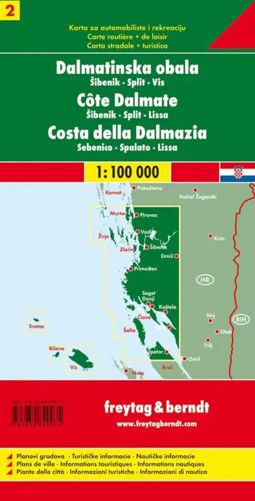 Wegenkaart Dalmatische Kust 2 - Sibenik