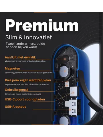 Herbruikbare Handwarmers met Powerbank