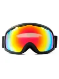 Skibril - Zwart - Rood spiegelglas