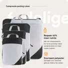 Packing cubes compressie set – 6-delig – Zwart
