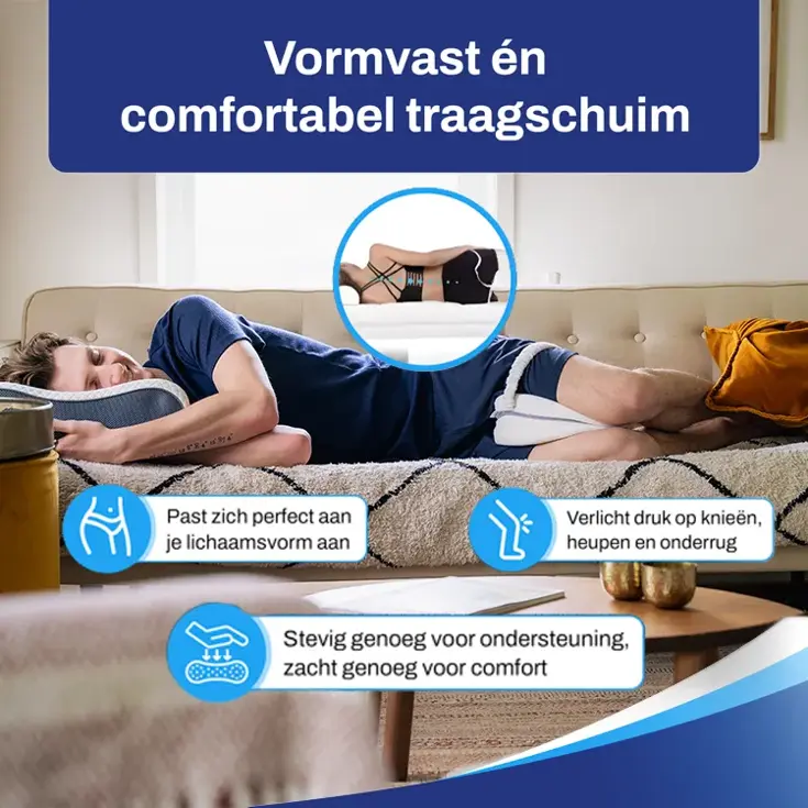 Kniekussen voor in Bed - met band