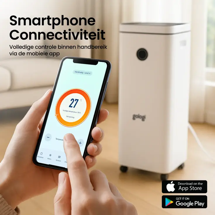 Luchtontvochtiger met App - 20L Per Dag - Wit