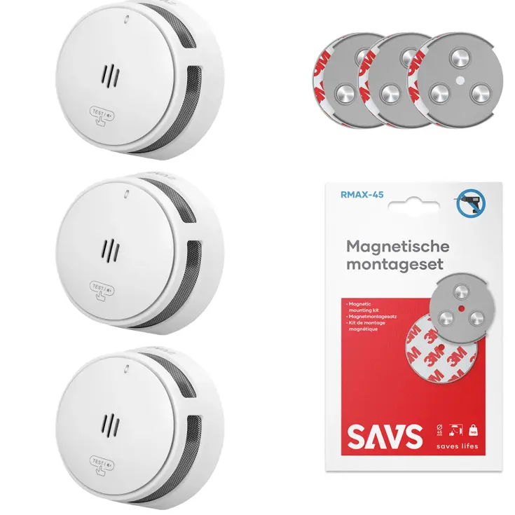 S10 Rookmelder met magneet 3-pack