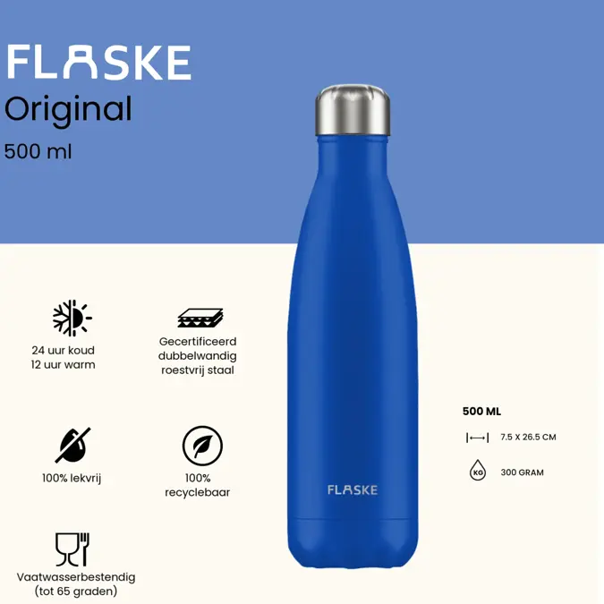 FLASKE 500 ml RVS Drinkfles